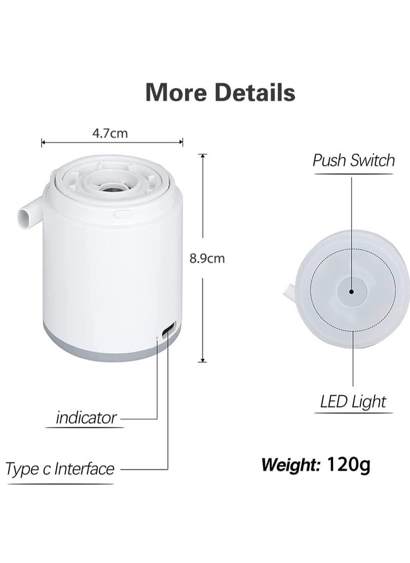 XiuWoo - 3 in 1 Rechargeable Mini Electric Portable Air Pump, Vacuum Bag Pump, Camping Light with 1300mAh Battery for Inflatables or Deflate for Swimming Ring, Air Bed, Mattress Vacuum bags - Image 1