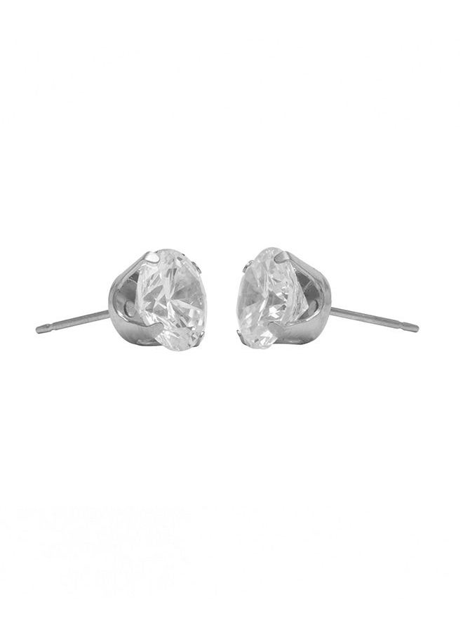 Studex - 8MM Cubic Zirconia Allergy-Free Stainless Steel Ear Studs - Image 1