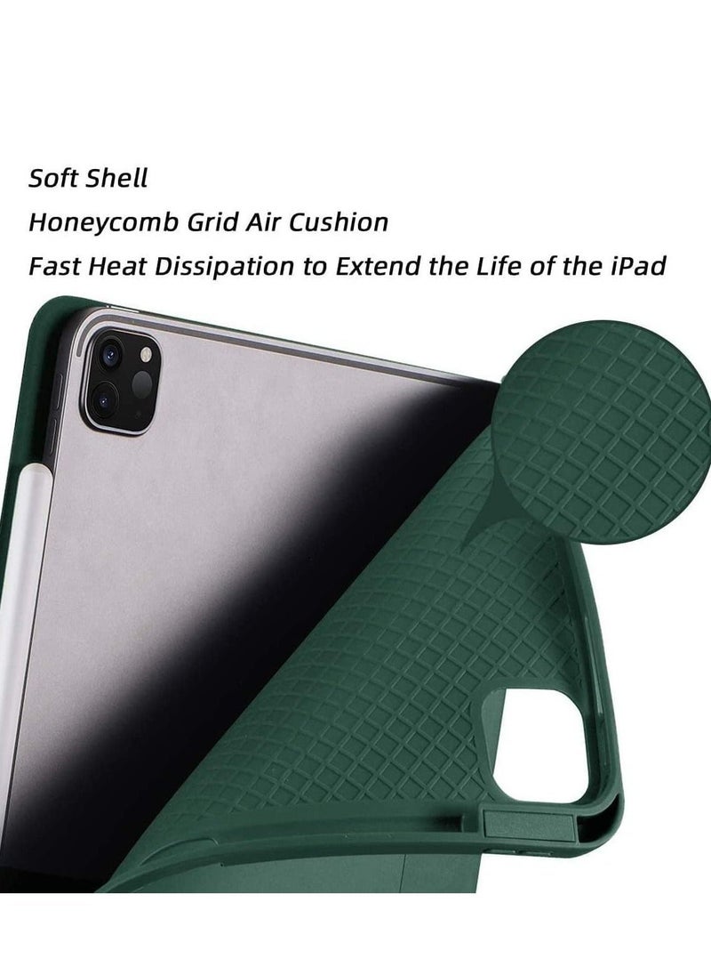 Case for iPad Pro 11 Inch 2021(3rd Gen)/2020(2nd Gen) with Pencil Holder [Support iPad 2nd Pencil Charging/Pair] Slim Trifold Stand, Smart Protective Case Cover (Midnight Green) - Image 2
