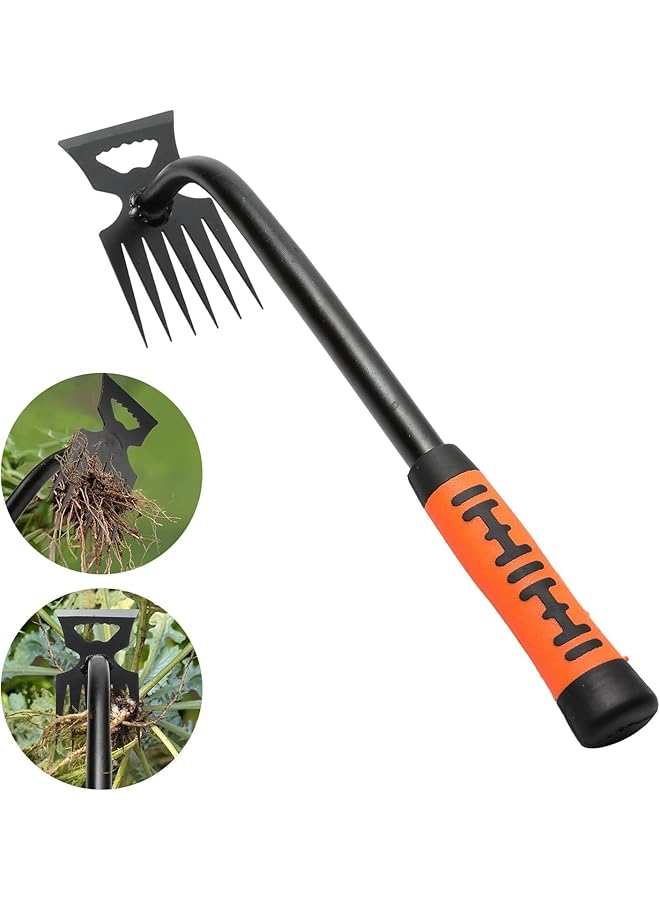 promass Gardening Hand Weeder Tools, Weeding Artifact Uprooting Weeding Tool, Durable Manganese Steel Hand Weeder Tool, Manual Multifunctional Weeders Gardening Tools for Yard and Garden (6 Teethes) - Image 1