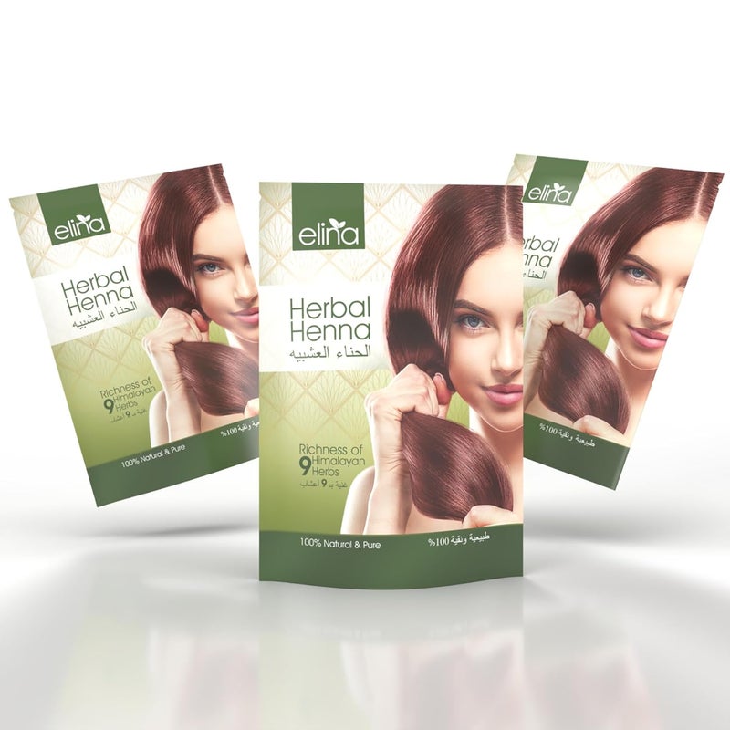 Elina Herbal Henna Powder 100 Pure Natural Mehandi for hair Nourishment Conditioning hair 100 Grey Coverage Chemical free Rajasthani Henna Pack of 3 450gm - Image 1