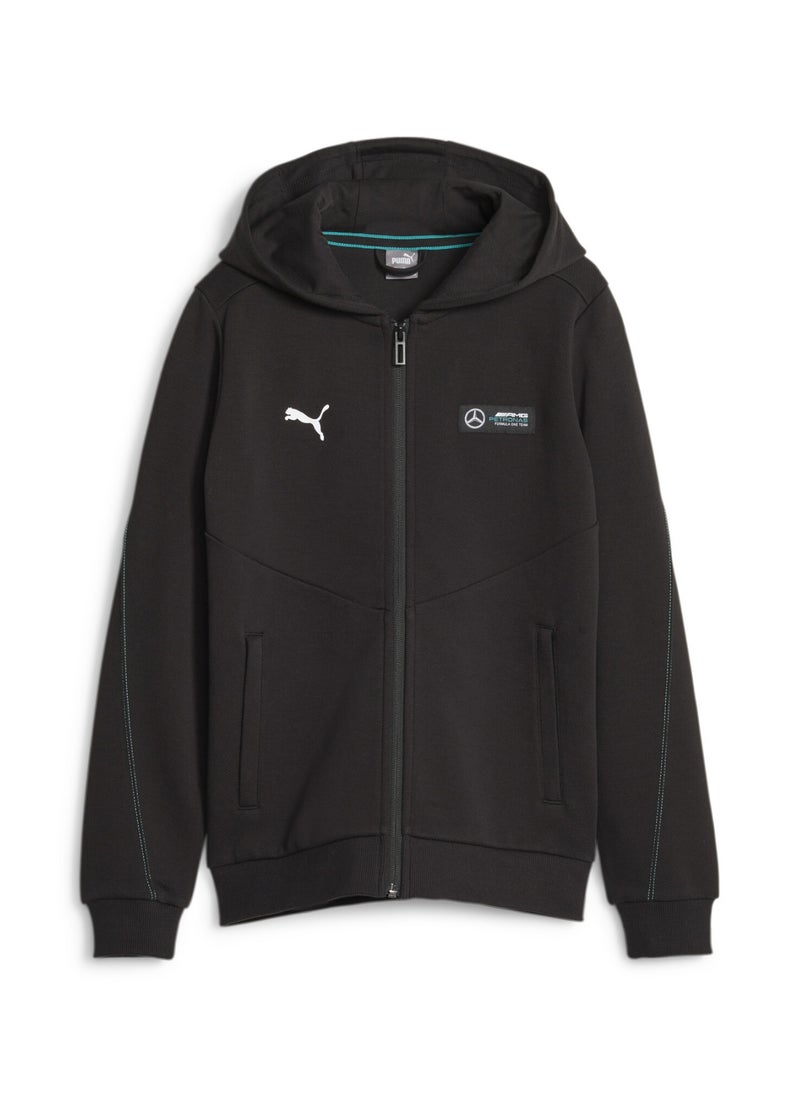 PUMA - Mercedes-AMG Petronas Motorsport Kids Unisex Black Hooded Sweat Jacket - Image 1