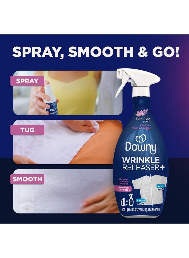 Downy Downy Wrinkle Release Spray Travel Size, All In One Formula, Removes Wrinkles, Static and Odor Eliminator, Light Fresh Scent, 3 Fl Oz, Pack of 12 - Image 2