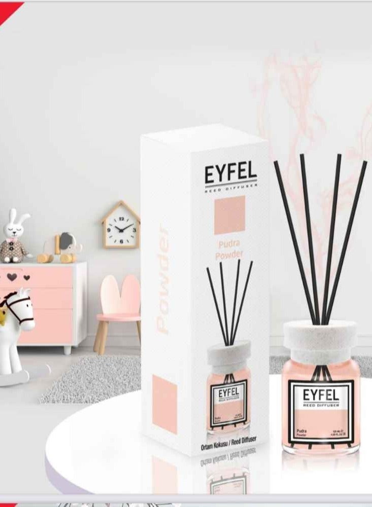Eyfel Perfume Aroma Diffuser, Home Fragrance With Sticks – Pudra Powder – 120ml - Image 1