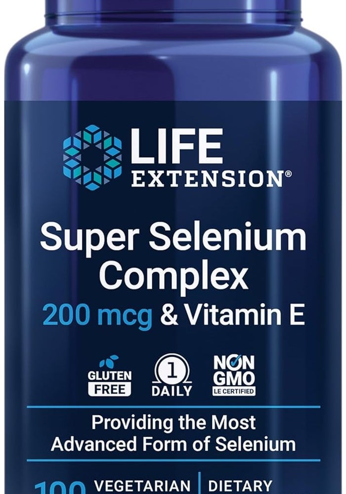 Life Extension مجمع السيلينيوم الفائق من لايف إكستينشن 200 ميكروغرام مع فيتامين E - 100 كبسولة نباتية - Image 1