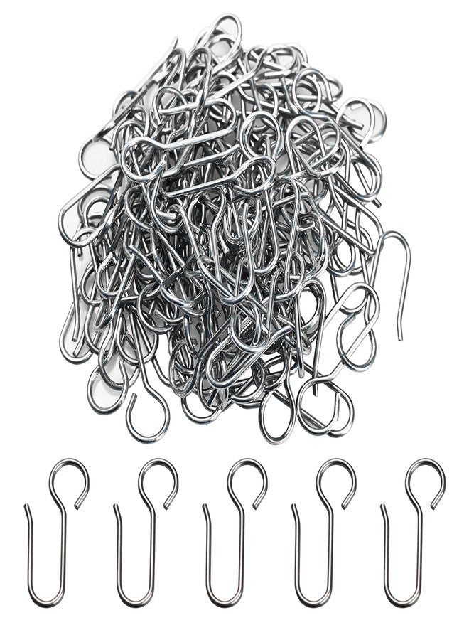 Runseaway 100Pcs Metal Curtain Track Hooks, S Shaped Small Metal Drape Wire Hooks for Ceiling Curtain Track, Pin-On Drapery Hanger Glider Hooks for Shower, RV, Room Divider - Image 1