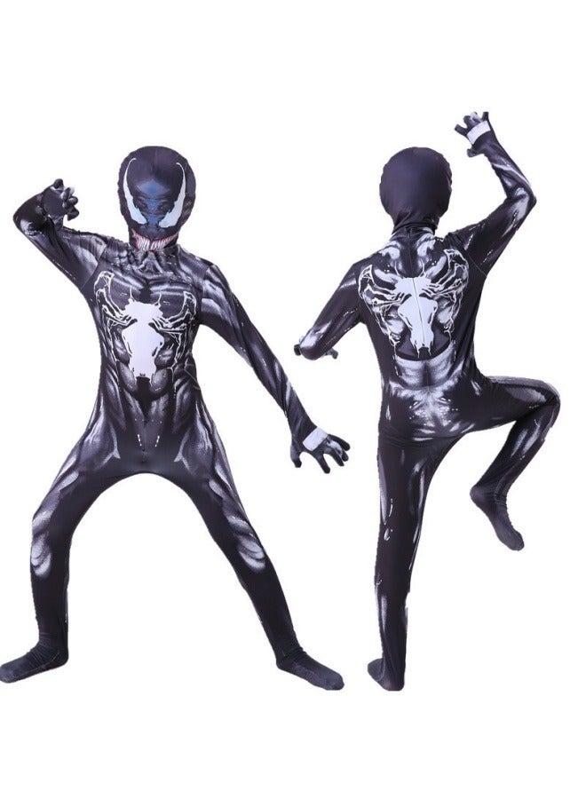 Venom tights role-playing clothes children's Venom cosplay costumes black and white venom jumpsuit - Image 1