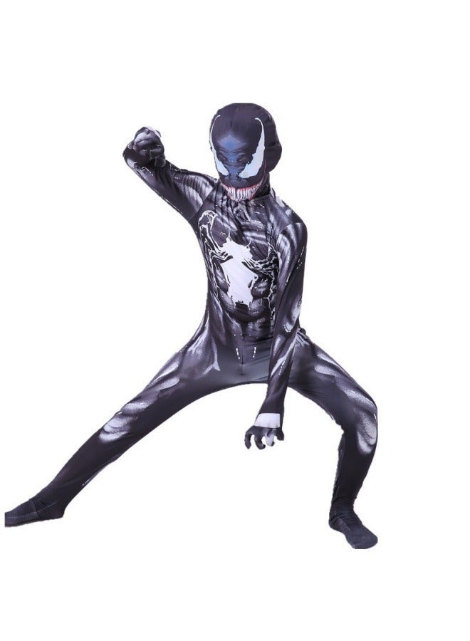 Venom tights role-playing clothes children's Venom cosplay costumes black and white venom jumpsuit - Image 2