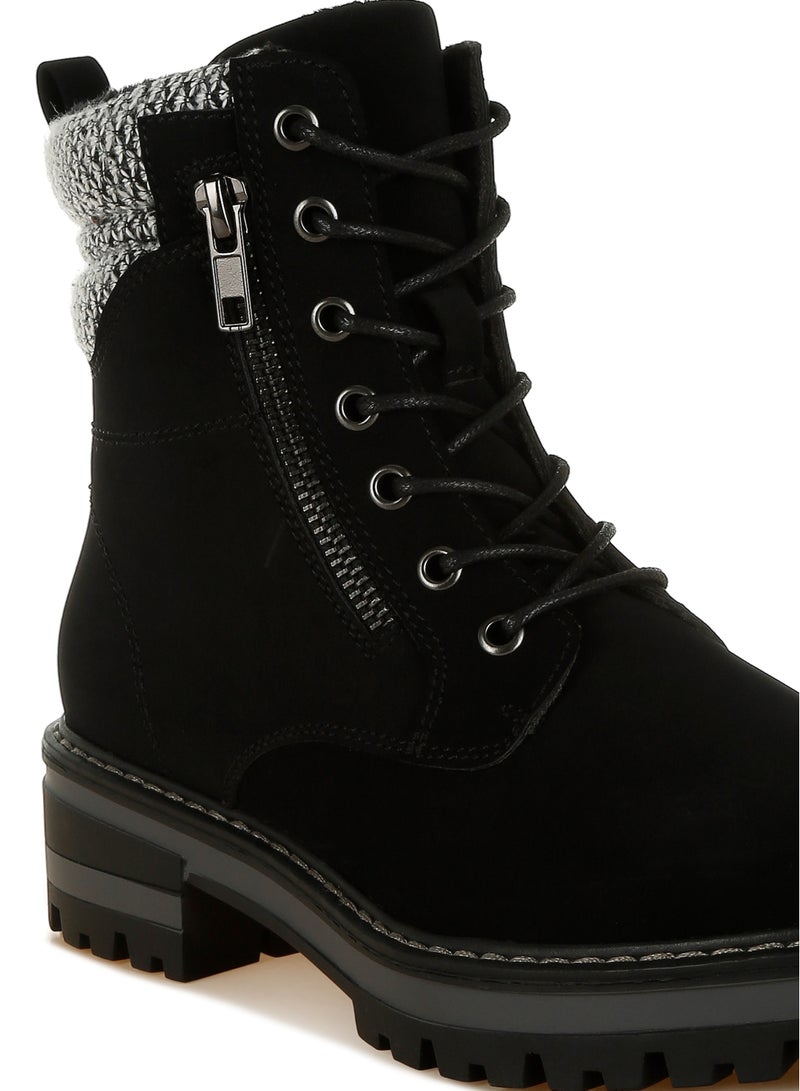 لندن راج أحذية المشي النسائية من لندن راغ ذات الياقة المحبوكة والسحاب باللون الأسود - Image 5