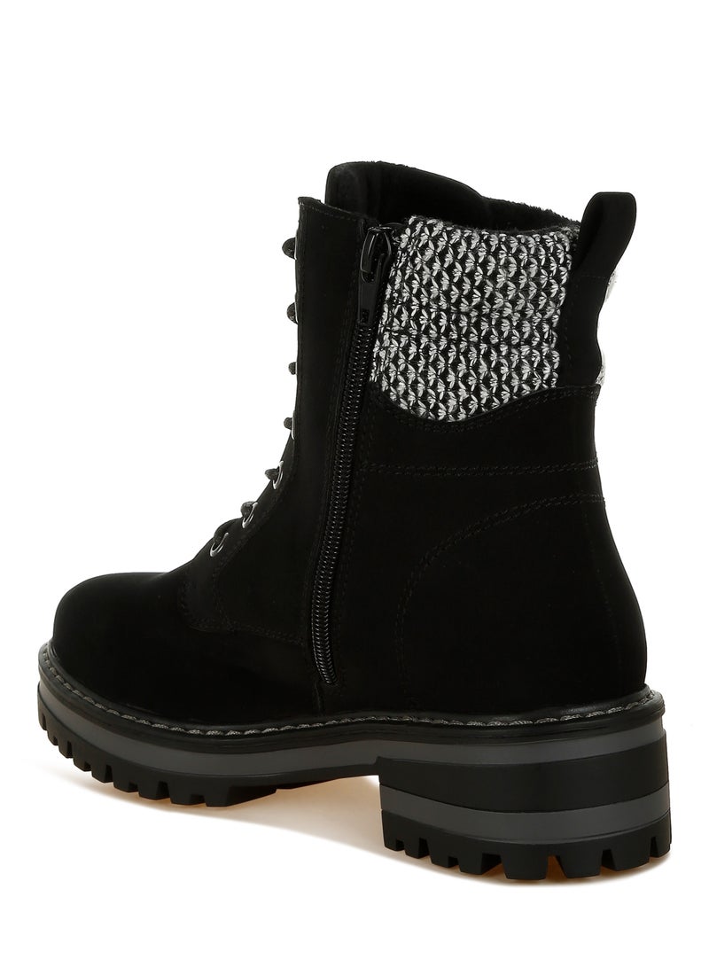 لندن راج أحذية المشي النسائية من لندن راغ ذات الياقة المحبوكة والسحاب باللون الأسود - Image 3