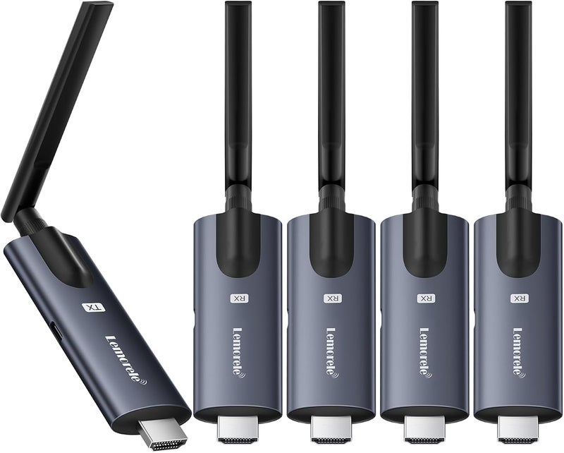 Lemorele Wireless HDMI Transmitter and 4 Receivers, Portable HDMI Wireless Extender, Plug & Play 656FT 1080P HD for Stream Video & Audio from PC/Camera/TV-Box to Monitor/Projector/HD TV/Phone/Tablet - Image 1