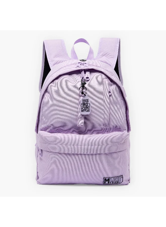Must 16.5 Inches-Backpack-Monochrome-Sustainable-2 Cmprts (Rpet 900D Pu) Purple \ 32X19X42