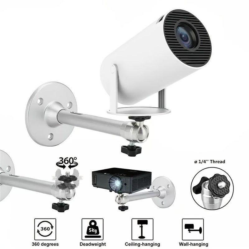 Silvery Multifunctional Aluminum Alloy Projector Mount 360 Rotating Ceiling Wall - Image 5
