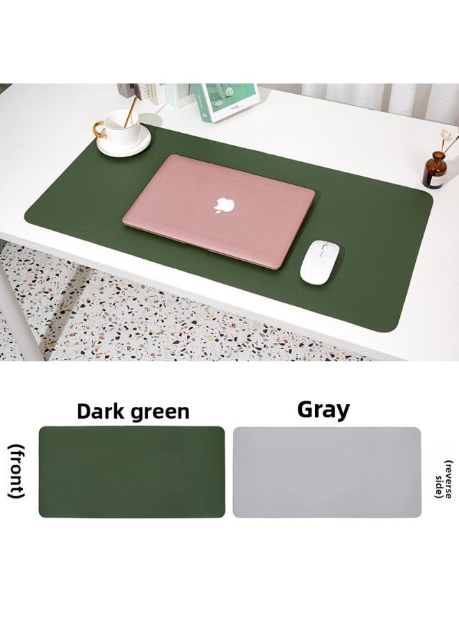 Advertising Leather Mouse Pad Custom Printed Pattern Desk Pad Custom Made Two-Color Writing Pad Desktop Waterproof Pad Printed Logo-Color:100cm*50cm [free Strap]-Pattern:Dark Green + Gray - Image 1