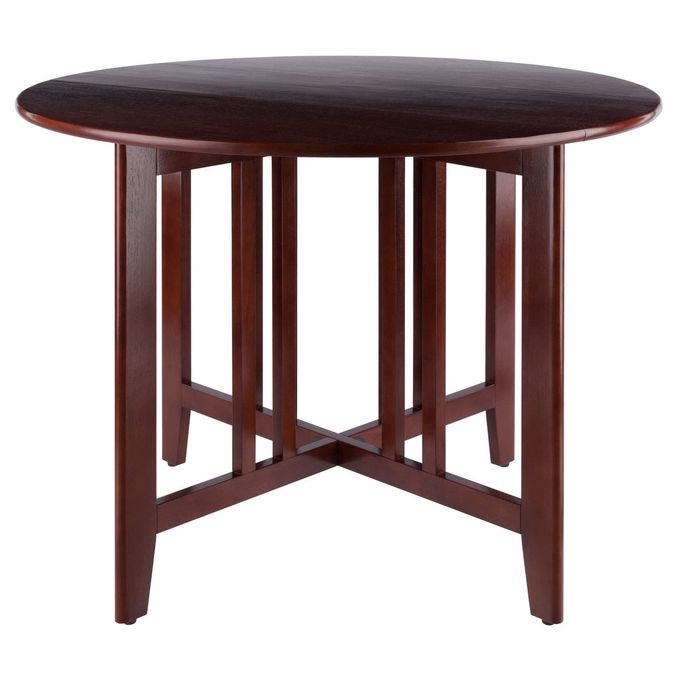 Winsome Wood Alamo Double Drop Leaf Round Table Mission Walnut 42Inch 4197 in x 4197 in x 2965 in
