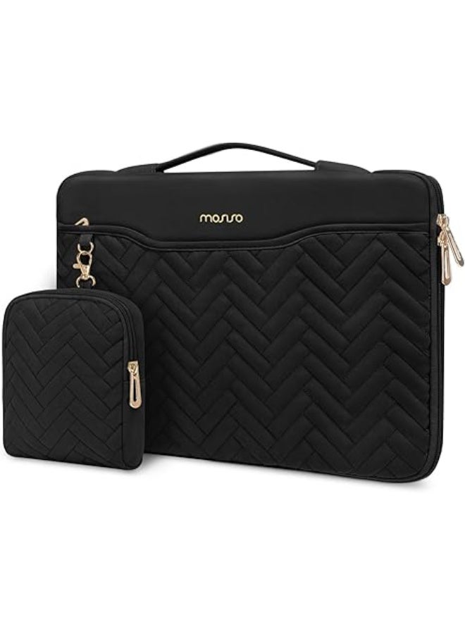 Mosiso 13–14 Inch Laptop Sleeve with 360° Protective Design, Padded Bag with Comfortable Handle, Front Pocket, Extra Small Pouch, and Carrying Strap, Compatible with MacBook Air/Pro 13, 13.6, and 14 Inch, as well as HP, Dell, and ASUS Laptops, Made of Durable Water-Resistant Materials, Perfect for Travel, Work, and Study – Laptop Sleeve – Protective Bag – Mosiso Case - Image 1