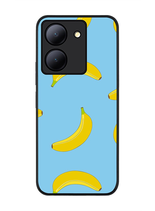Stylizedd Rugged Black Edge case for Vivo Y27s/ Vivo Y27 5G, Slim fit Soft Case Flexible Rubber Edges Anti Drop TPU Gel Thin Cover - Rolling Bananas - Image 1