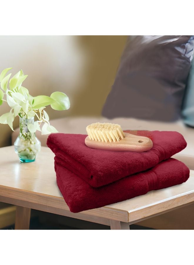 BYFT Home Essentials (Maroon) Luxury Face Towel (30 x 30 Cm -Set of 1) 100% Cotton, Highly Absorbent and Quick dry with Horizontal Striped Dobby -550 Gsm - Image 1