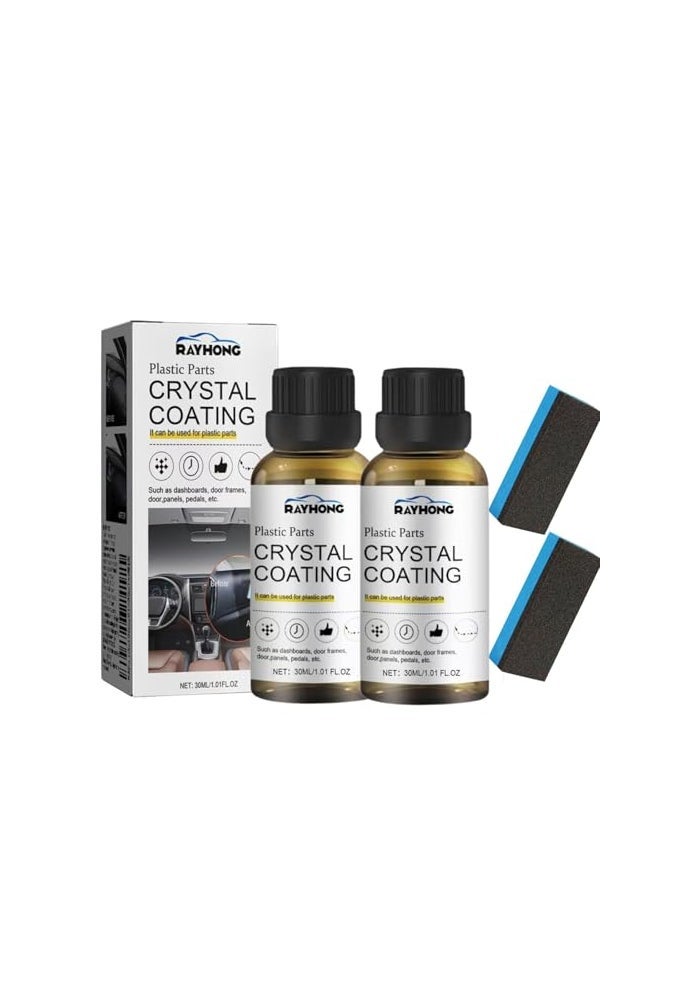OBRVE 2PCS Plastic Parts Crystal Coating Plastic Parts Crystal Coating for CarPlastics Refurbishment Coating Car Interior Refurbishment Agent Long Duration Plastic Parts Refresher Agent - Image 1