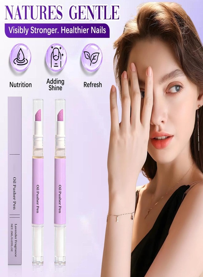 KLIFE 2-in-1 Cuticle Oil Pusher Pen, Ceramic Cuticle Remover Pen for Nails, Nail Care Buffer Pens for Hangnails, Dry & Damaged Nails, Moisturiz Polish Brighten (2Pcs) - Image 4