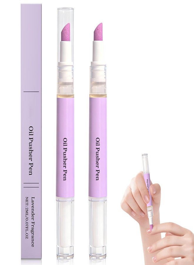 KLIFE 2-in-1 Cuticle Oil Pusher Pen, Ceramic Cuticle Remover Pen for Nails, Nail Care Buffer Pens for Hangnails, Dry & Damaged Nails, Moisturiz Polish Brighten (2Pcs) - Image 1