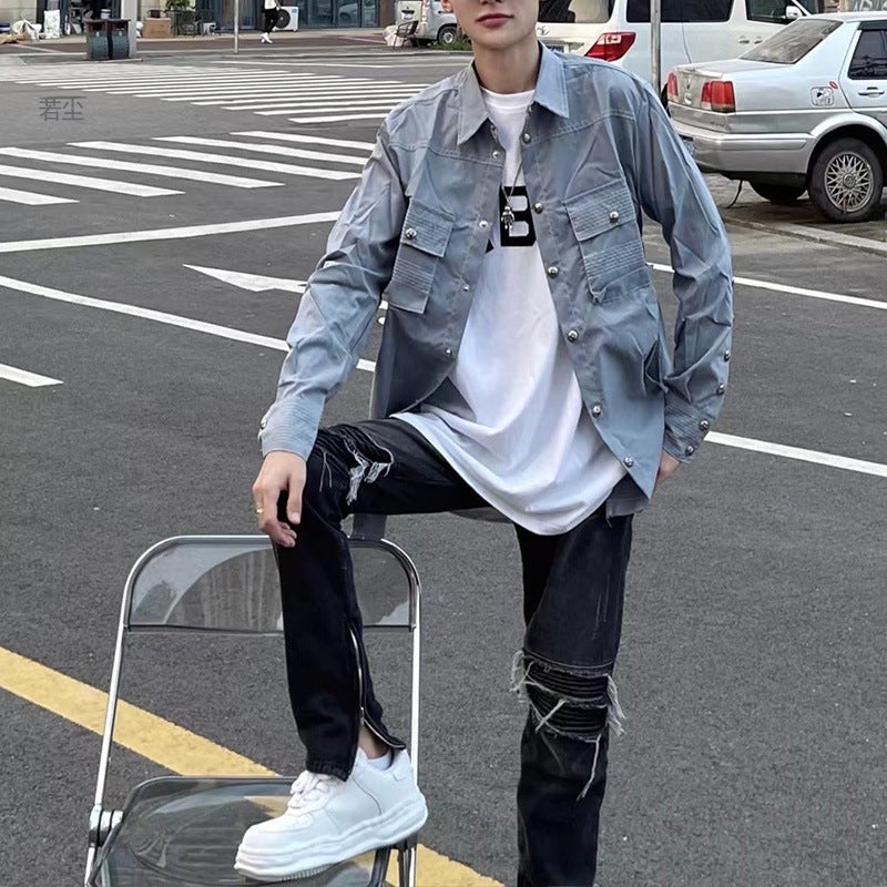 Ins High Street Men'S Black High Street Loose Straight Spring Korean Fashion Brand Boys Pants - Image 2