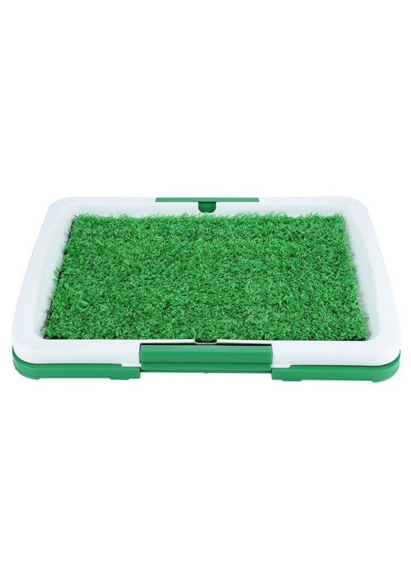 DubaiGallery Dog Toilet Mat Indoor Training Grass Potty Pad Tray Large Puppy Indoor Dog Toilet Mat Potty Tray Training Grass Restroom with Tray and Loo Pad - Image 3
