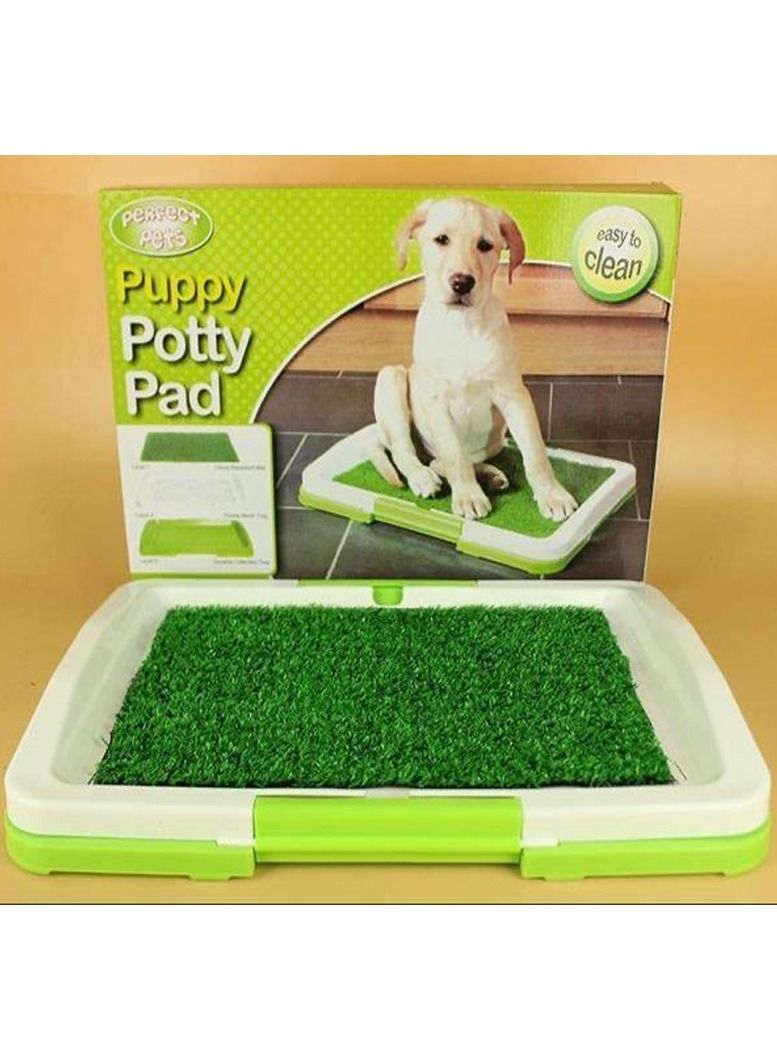 DubaiGallery Dog Toilet Mat Indoor Training Grass Potty Pad Tray Large Puppy Indoor Dog Toilet Mat Potty Tray Training Grass Restroom with Tray and Loo Pad - Image 4