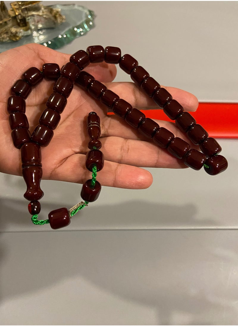 بيرسونال تاتش سبحة رجالية من الفاتوران الألماني بكلايت عدد الخرز 33 ومقاس الخرز 10.8mm x 10.5mm  - Image 3