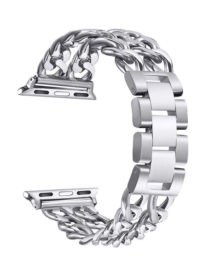 NIBEMINENT Stainless Steel Band For Apple Watch Series 1 2 3 42 mm Silver