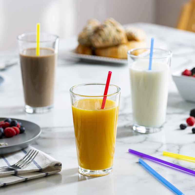 Comfy Package [250 Pack] Colored Straws  7.75"" High Disposable Plastic Drinking Straws - Assorted Colors - Image 4