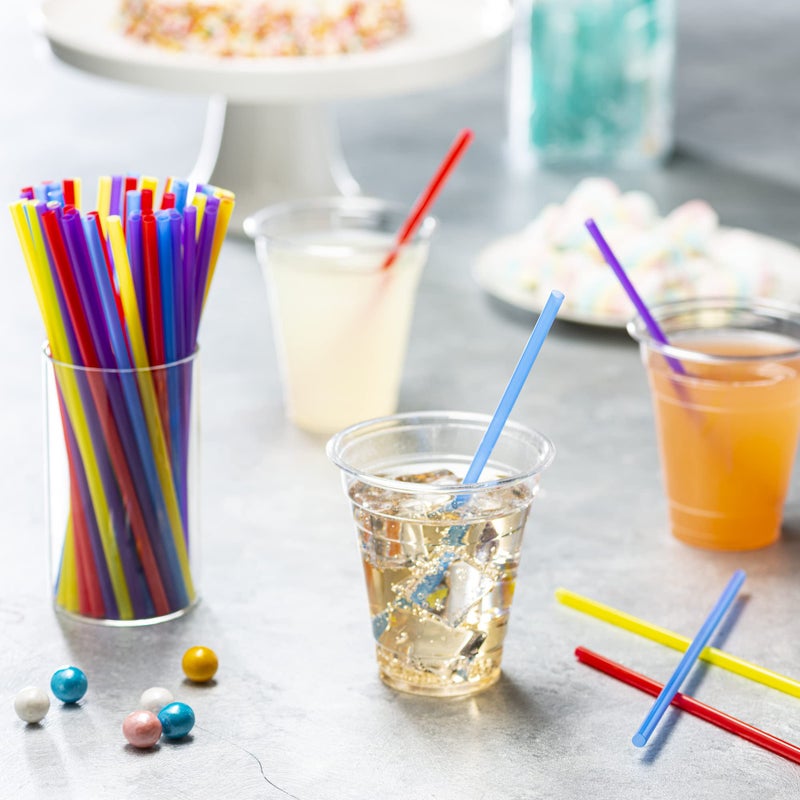 Comfy Package [250 Pack] Colored Straws  7.75"" High Disposable Plastic Drinking Straws - Assorted Colors - Image 5