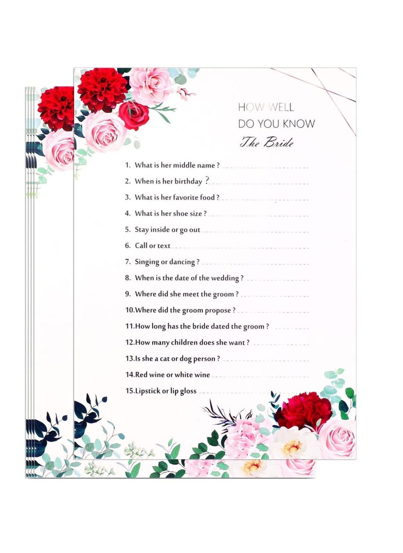 Y&D - 20 x Hen Party Games for Adults Advice the Bride Cards He Said She Do Quiz Night Accessories Favour - Image 1