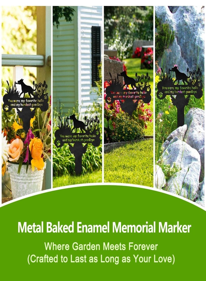 ENZUO Dog Grave Markers, 12"X 14" Metal Baked Enamel Memorial Dog Stake for Pet Headstone Decorations, Waterproof Pets Cemetery Plaque for Outdoors, Lost Sympathy Tombstone Memorial Garden Sign Gift - Image 4