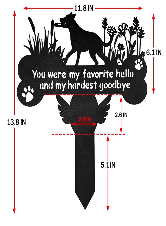 ENZUO Dog Grave Markers, 12"X 14" Metal Baked Enamel Memorial Dog Stake for Pet Headstone Decorations, Waterproof Pets Cemetery Plaque for Outdoors, Lost Sympathy Tombstone Memorial Garden Sign Gift - Image 3