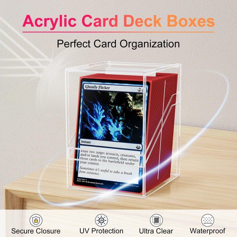 Proijeut Card Deck Box with Portable Case, 6 Pack Clear Commander Deck Box with 6 Dividers, Holds 600+ Double Sleeved Cards, Fit for MTG, YuGiOh, TCG (White) - Image 5