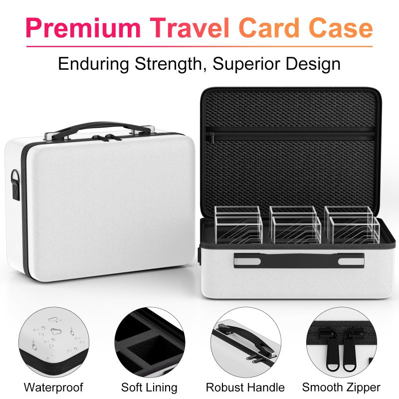 Proijeut Card Deck Box with Portable Case, 6 Pack Clear Commander Deck Box with 6 Dividers, Holds 600+ Double Sleeved Cards, Fit for MTG, YuGiOh, TCG (White) - Image 4
