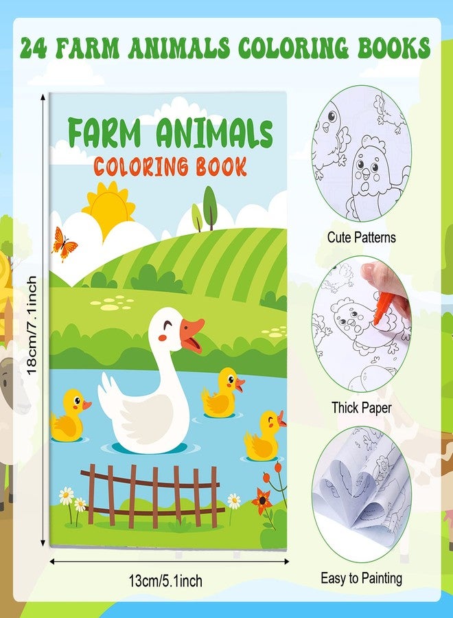 Funrous 24 Pcs Farm Animal Books with 24 Stacking Crayons for Kids Party Favors Holiday Activity Books Rainbow Crayons Goodie Bag Stuffer Party Supplies for School Classroom - Image 2