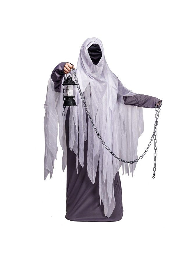 DSplay Unisex Ghost Costume Adult Hood Robe for Halloween Party - Image 3