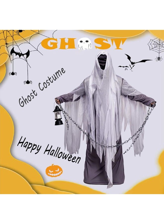 DSplay Unisex Ghost Costume Adult Hood Robe for Halloween Party - Image 2