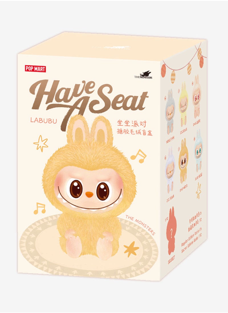 POP MART Labubu HAVE A SEAT Exciting Macaron Series Fun Plush Vinyl Toy - Muticolor - Labubu chooses color for you  - Image 1