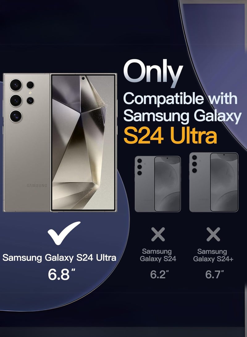 هوكو جراب مغناطيسي لهاتف Samsung Galaxy S24 Ultra 5G متوافق مع MagSafe، غطاء هاتف واقٍ مقاوم للصدمات، ظهر شفاف صلب غير مصفر (شفاف) - Image 2