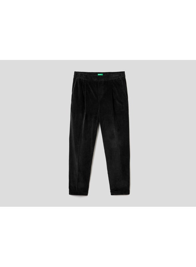 UNITED COLORS OF BENETTON Chinos In Velvet With Stretch Waist - Image 4