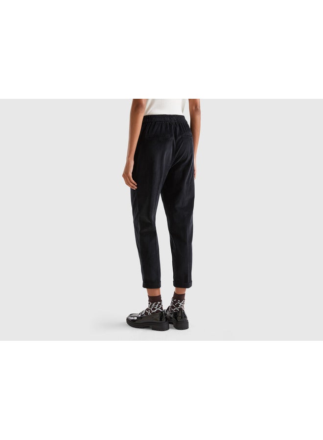 UNITED COLORS OF BENETTON Chinos In Velvet With Stretch Waist - Image 1