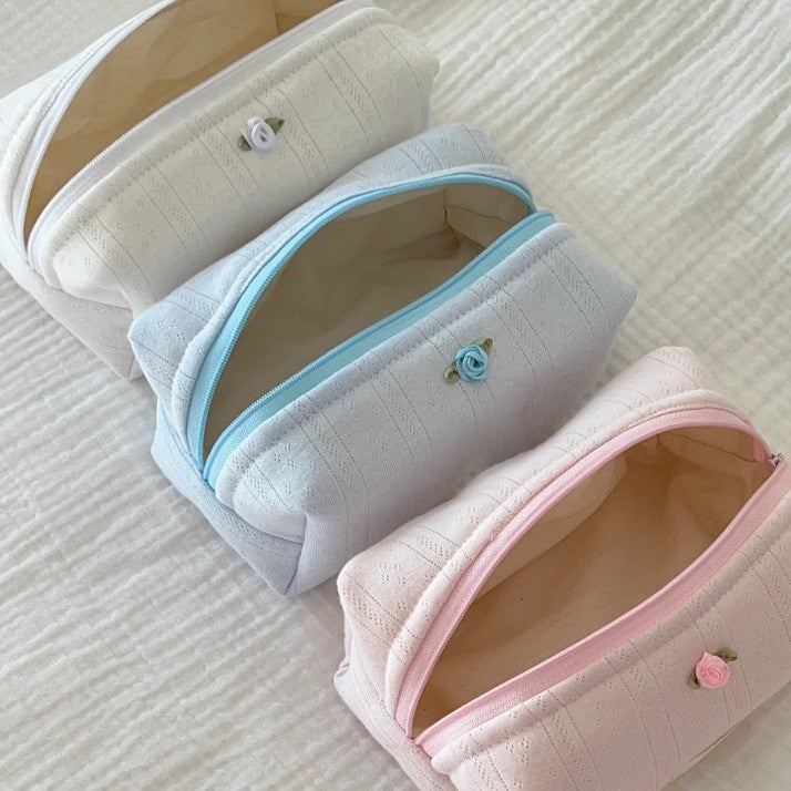 New Rose Cosmetic Bag Large Capacity Skin Care Storage Bag Travel Toiletries Cosmetic Bag - Image 2