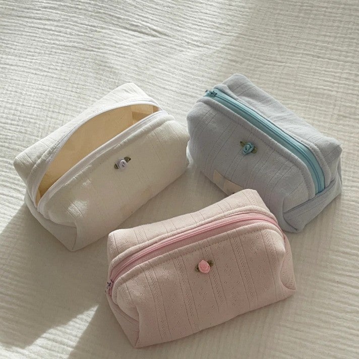 New Rose Cosmetic Bag Large Capacity Skin Care Storage Bag Travel Toiletries Cosmetic Bag - Image 3