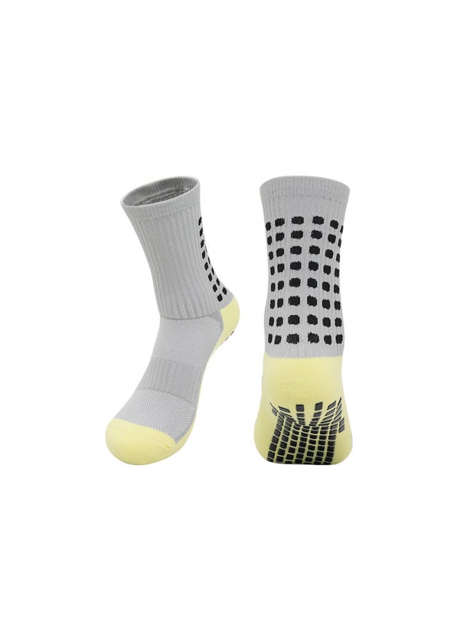 Non-slip Grip Soccer Socks, Mid-calf Training Socks, Thickened Towel Bottom With Silicone, Professional Sports Socks For Men