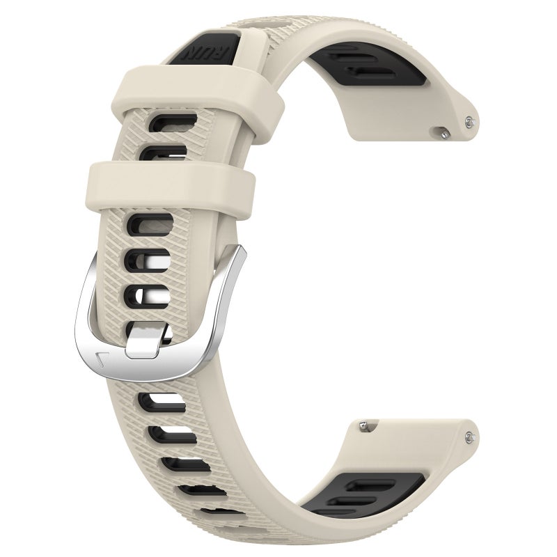 S-TOP For Garmin Vivomove 3S 18mm Sports Two-Color Steel Buckle Silicone Watch Band(Starlight+Black) - Image 2
