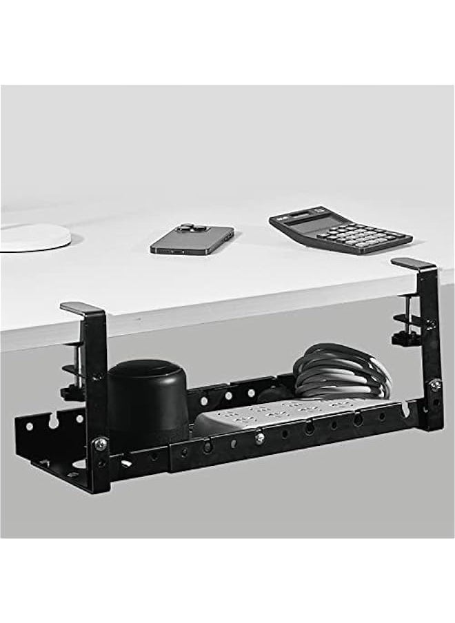 MIXDE Under Desk Cable Organizer - Upgraded Shrinkable Cord Management Tray for Office\/Home\/Kitchens (Black)  - Image 4