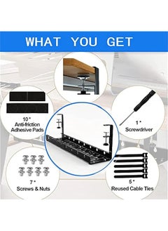 Under Desk Cable Organizer - Upgraded Shrinkable Cord Management Tray for Office\/Home\/Kitchens (Black) - pzsku/Z506D25977EA29839A7BFZ/45/_/1713060943/904cbc7f-5fbf-44ac-97f2-ca4965478bc4